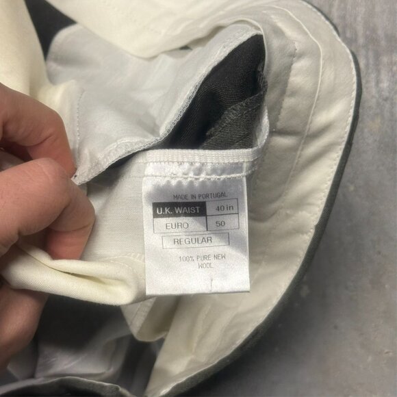 Alexandre of London Savile Row Dress Pants Wool Trousers Pleated Brown 40x31 - Picture 6 of 9